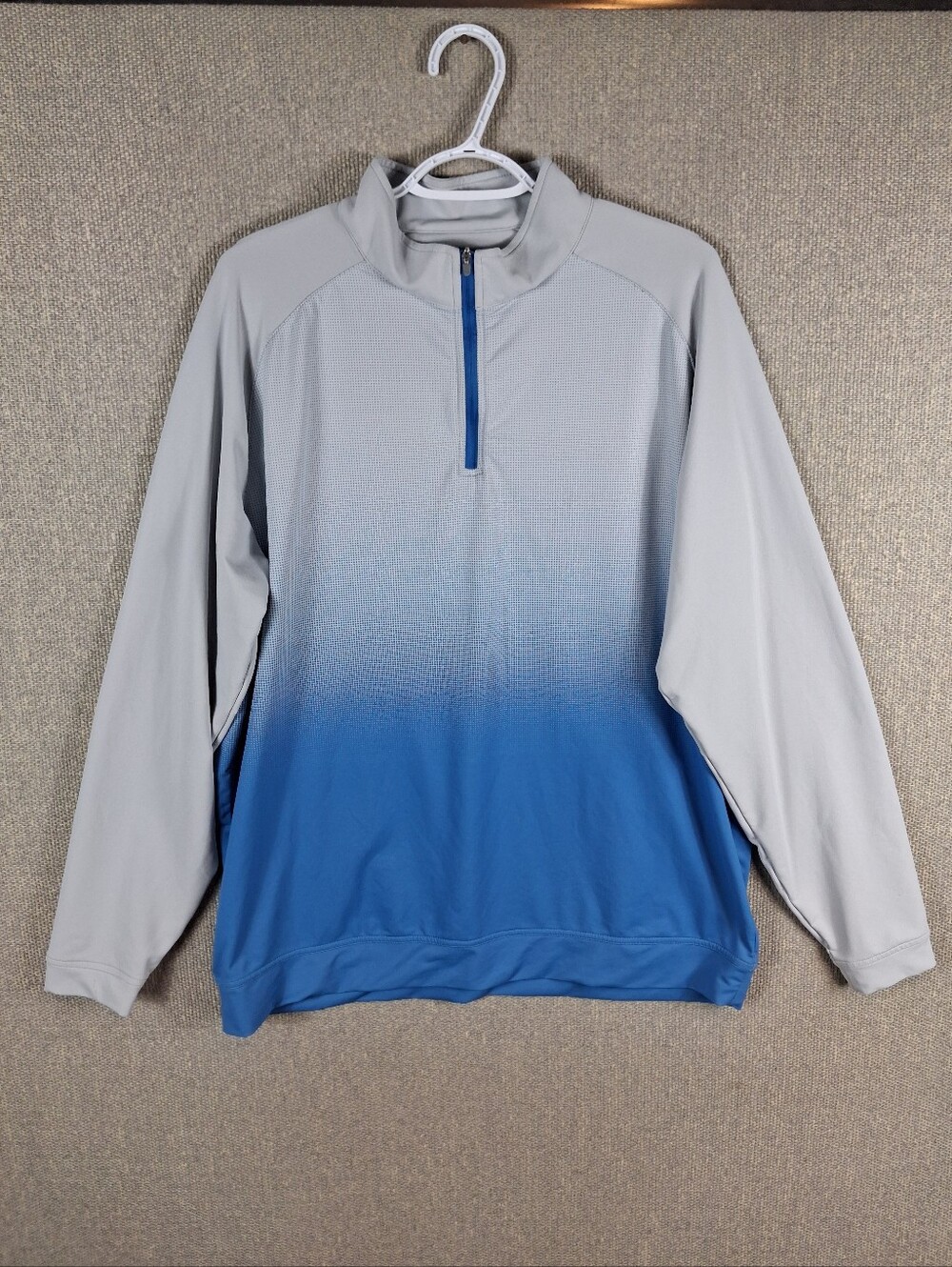 Peter Millar 1/4 Zip Pullover Men XL Gray Blue Ombre Performance Golf Activewear